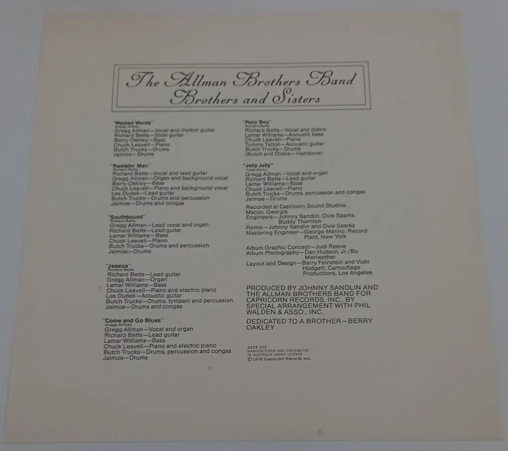The Allman Brothers Band, Brothers And Sisters Image 1++